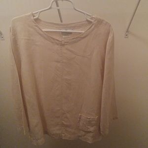 Cream long sleeve blouse
